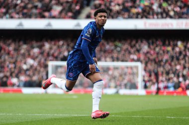 Chelsea 'den Jadon Sancho Premier Lig karşılaşmasında Arsenal Chelsea' ye karşı Emirates Stadyumu, Londra, İngiltere, 16 Mart 2025