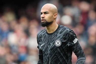 Chelsea 'den Robert Snchez Premier League maçı sırasında Arsenal Chelsea' ye karşı Emirates Stadyumu, Londra, İngiltere, 16 Mart 2025