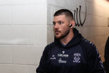 Warrington Wolves 'tan Danny Walker, 15 Mart 2025' te İngiltere 'nin Widnes şehrinde oynanan Widnes Vikings vs Warrington Wolves karşılaşmasında Betfred Challenge Kupası' ndan önce geldi.