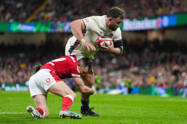 İngiltere Prenslik Stadyumu, Cardiff, İngiltere 'de 15 Mart 2025' te oynanan 2025 Guinness 6 Milletler Galler 'e karşı Galler maçında İngiltere Stuart ile karşılaşacak mı?