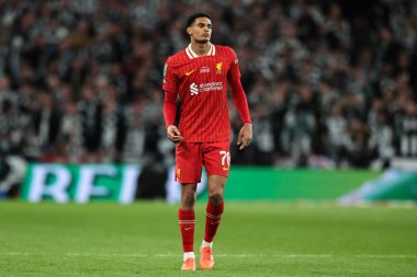 Liverpool 'dan Jarell Quansah 16 Mart 2025' te Wembley Stadyumu 'nda Liverpool - Newcastle United maçında