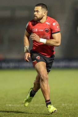 Betfred Süper Lig 5. Raundunda Salford Red Devils, Huddersfield Giants 'a karşı Salford Community Stadyumu, Eccles, İngiltere, 20 Mart 2025