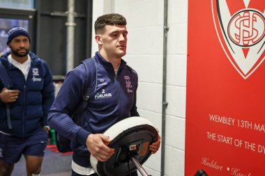 Warrington Wolves 'tan Josh Thewlis, Betfred Süper Lig 5. Raundu' nda St Helens vs Warrington Wolves 'a karşı St Helens Stadyumu' nda 21 Mart 2025 'te geldi.