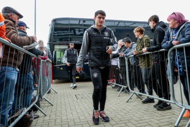 Blackpool 'dan Rob Apter, 22 Mart 2025' te İngiltere 'nin Sixfields Stadyumu' ndaki Northampton Town-Blackpool maçından önce Sixfields Stadyumu 'na geldi.