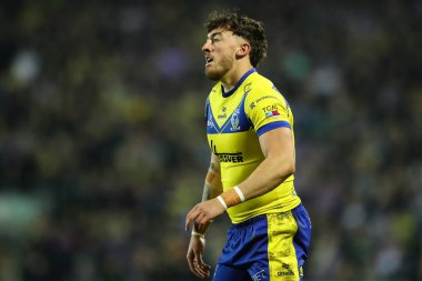 Warrington Wolves takımından Matty Ashton 5. Betfred Süper Lig karşılaşmasında St Helens 'e karşı Warrington Wolves, St Helens Stadyumu, 21 Mart 2025