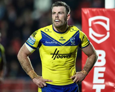 Warrington Wolves 'tan Lachlan Fitzgibbon Betfred Süper Lig 5. Raundunda St Helens' e karşı Warrington Wolves maçı sırasında All Wicked Stadyumu, St Helens, İngiltere, 21 Mart 2025