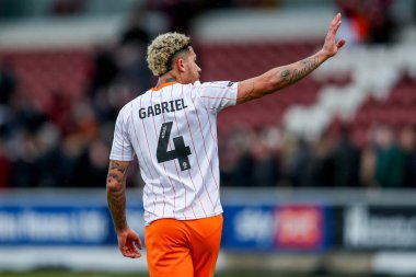 Blackpool 'dan Jordan Lawrence-Gabriel, 22 Mart 2025 tarihinde İngiltere' nin Northampton şehrindeki Sixfields Stadyumu 'nda oynanan Sky Bet 1 maçı sonrasında takımların galibiyetini kabul etti.