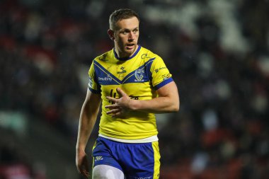 Warrington Wolves 'dan Ben Currie Betfred Süper Lig 5. Raundunda St Helens' e karşı Warrington Wolves maçı sırasında Wicked Stadyumu, St Helens, İngiltere, 21 Mart 2025