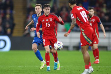 Galler 'den Liam Cullen FIFA Dünya Kupası elemeleri sırasında J Grubu Cardiff City Stadyumu' nda Galler - Kazakistan maçında, 22 Mart 2025