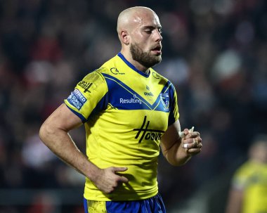 Warrington Wolves 'dan James Harrison Betfred Süper Lig 5. Raundunda St Helens' e karşı Warrington Wolves maçı sırasında Wicked Stadyumu, St Helens, Birleşik Krallık, 21 Mart 2025