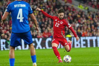 Galler 'den Josh Sheehan' ın FIFA Dünya Kupası elemeleri sırasında Cardiff City Stadyumu 'nda Galler' e karşı Galler - Kazakistan maçı sırasında bir şansı var, 22 Mart 2025