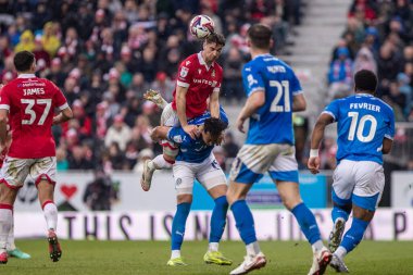 Wrexham 'dan Lewis Brunt, 22 Mart 2025' te Wrexham - Stockport County, SToK Cae Ras, Wrexham, İngiltere 'de oynanan 1.