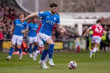 Stockport County 'den Ethan Pie, Wrexham - Stockport County maçı sırasında Wrexham - SToK Cae Ras, Wrexham, Birleşik Krallık 22 Mart 2025
