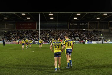 Warrington Wolves 'tan Adam Holroyd ve Warrington Wolves' tan Ben Currie, Betfred Süper Lig 5. Raundunda St Helens vs Warrington Wolves 'a karşı Wicked Stadyumu, St Helens, Birleşik Krallık, 21 Mart 2025' te oynanan karşılaşma sonrasında konuştular.