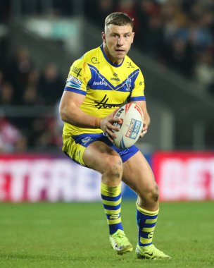 Warrington Wolves takımından George Williams, 21 Mart 2025 'te St Helens - Wicked Stadyumu' nda oynanan 5.