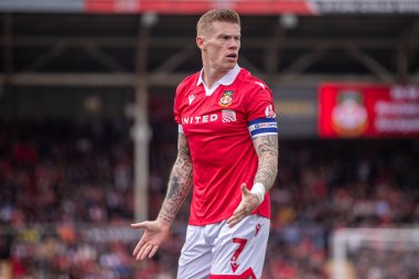 Wrexham 'dan James McClean, Sky Bet Ligi 1 karşılaşmasında Wrexham, Stockport County' ye karşı SToK Cae Ras, Wrexham, Birleşik Krallık, 22 Mart 2025