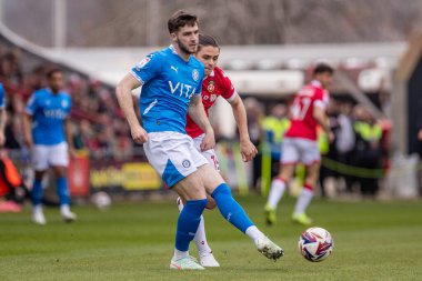 Stockport County 'den Ethan Pie, Wrexham - Stockport County maçı sırasında Wrexham - SToK Cae Ras, Wrexham, Birleşik Krallık 22 Mart 2025