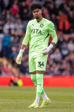 Stockport County takımından Corey Addai, Wrexham-Stockport County maçında 22 Mart 2025 'te SToK Cae Ras, Wrexham, İngiltere' de karşılaştı.