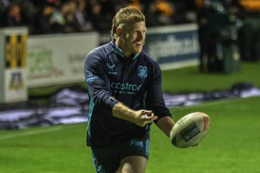 Hull FC 'den Brad Fash 27 Mart 2025' te İngiltere 'nin Castleford kentinde oynanan Betfred Süper Lig 6. raundunda Castleford Tigers vs Hull FC maçında ısındı.