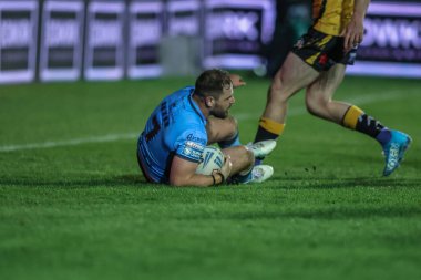 Hull FC 'den Aidan Sezer, 27 Mart 2025' te İngiltere 'nin Castleford kentinde oynanan Betfred Süper Lig 6. Raundunda Castleford Tigers vs Hull FC maçına çıkıyor.