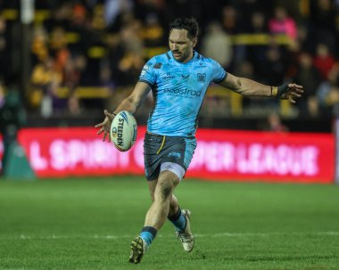 Hull FC 'den Jordan Rapana Betfred Süper Lig 6. raundunda Castleford Tigers, Hull FC' ye karşı The Mend-A-Hose Jungle, Castleford, Birleşik Krallık, 27 Mart 2025