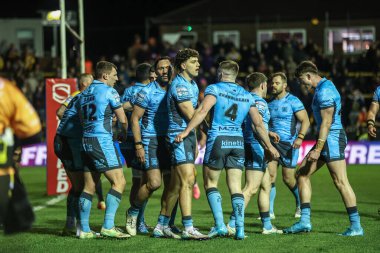 Hull FC 'den Herman Eseese, 27 Mart 2025' te İngiltere 'nin Castleford kentinde oynanan Betfred Süper Lig 6. Raundunda Castleford Tigers vs Hull FC karşılaşmasını kutluyor.