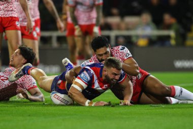 Wakefield Trinity 'den Mike McMeeken, 28 Mart 2025' te Leigh Spor Köyü 'nde oynanan Betfred Süper Lig 6. tur karşılaşmasında skoru 0-10 olarak belirledi.