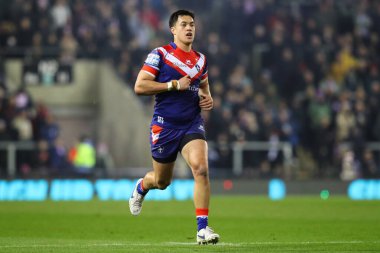 Wakefield Trinity 'den Isaiah Vagana Betfred Süper Lig 6. raundunda Leigh Leopards' a karşı Wakefield Trinity Leigh Spor Köyü, Leigh, İngiltere, 28 Mart 2025