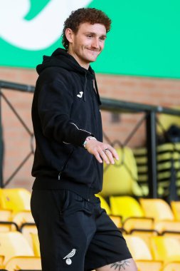 Norwich City 'den Josh Sargent, 29 Mart 2025' te Norwich City ile West Bromwich Albion arasındaki Sky Bet Şampiyonluk maçı öncesinde Carrow Road 'a geldi.