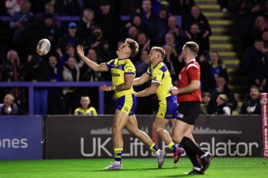 Warrington Wolves takımından Arron Lindop, 28 Mart 2025 'te Warrington, Warrington, İngiltere' deki Halliwell Jones Stadyumu 'nda oynanan 6.