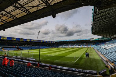 Elland Road, Sky Bet Şampiyonası öncesinde Leeds United ile Swansea City maçının 29 Mart 2025 tarihli Elland Road, Leeds, İngiltere maçının genel görüntüsü.