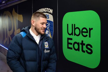 Warrington Wolves takımından Danny Walker, 28 Mart 2025 'te Warrington Wolves - Leeds Rhinos maçında Warrington Stadyumu, Warrington, İngiltere' de karşılaştı.