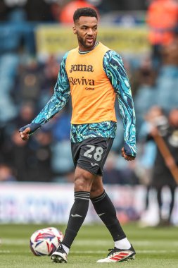 Swansea City 'den Hannes Delcroix maç öncesi ısınma maçında Sky Bet Şampiyonası maçında Leeds United ile Swansea City, Elland Road, Leeds, İngiltere' de karşı karşıya geldi.