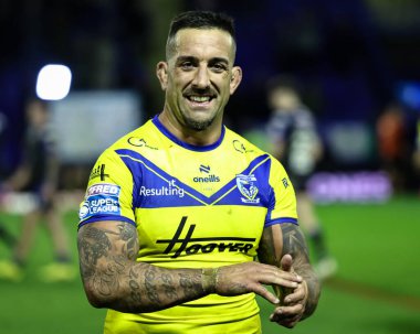 Warrington Wolves takımından Paul Vaughan, 28 Mart 2025 'te Warrington, İngiltere' deki Halliwell Jones Stadyumu 'nda oynanan 6.