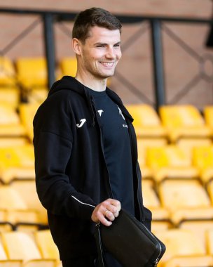 Norwich City 'den Jacob Sorensen, 29 Mart 2025' te Norwich City ile West Bromwich Albion arasındaki Sky Bet Şampiyonluk maçı öncesinde Carrow Road 'a geldi.