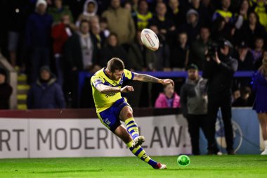 Warrington Wolves 'tan Marc Sneyd, 28 Mart 2025' te İngiltere 'nin Warrington kentinde oynanan 6. Betfred Süper Lig karşılaşmasında Warrington Wolves - Leeds Rhinos maçında gol attı.