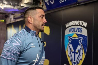 Warrington Wolves 'tan Paul Vaughan, 28 Mart 2025' te İngiltere 'nin Warrington şehrindeki Halliwell Jones Stadyumu' nda oynanan 6.