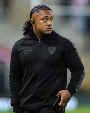 Leigh Leoparları 'ndan Tesi Niu, 28 Mart 2025' te Leigh Spor Köyü 'nde Leigh Leopards vs Wakefield Trinity ile oynanan 6.