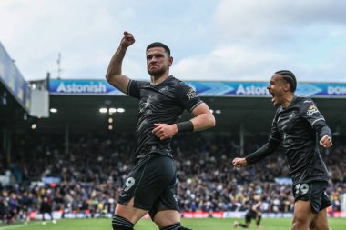 Swansea City 'den bir Vipotnik, 29 Mart 2025' te Leeds United ile Swansea City arasındaki Sky Bet Şampiyonası maçında 2-2 'lik galibiyetini kutluyor.