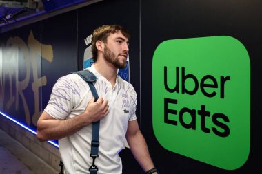 Warrington Wolves 'tan Alfie Johnson, 28 Mart 2025' te İngiltere 'nin Warrington şehrindeki Halliwell Jones Stadyumu' nda oynanan 6.