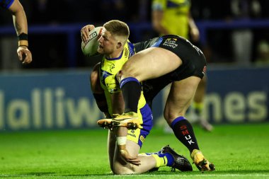Warrington Wolves takımından Luke Yates, 28 Mart 2025 'te Warrington, Warrington' daki Halliwell Jones Stadyumu 'nda oynanan Warrington Wolves - Leeds Rhinos maçında sahada.