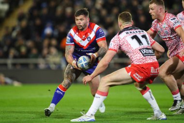 Wakefield Trinity 'den Liam Hood, 28 Mart 2025' te Leigh Spor Köyü 'nde oynanan 6. Betfred Süper Lig karşılaşmasında Leigh Leopards' a karşı Wakefield Trinity 'i yendi.