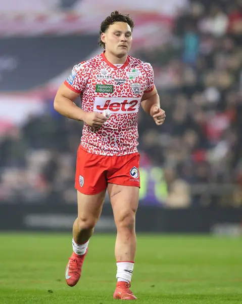 Leigh Leoparları 'ndan Lachlan Lam, Betfred Süper Lig 6. raundunda Leigh Leopards, Wakefield Trinity' ye karşı Leigh Spor Köyü, Leigh, İngiltere, 28 Mart 2025