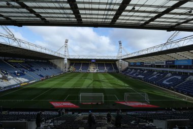 Deepdale Stadyumu 'nun genel görünümü, 30 Mart 2025' te Birleşik Krallık 'ın Deepdale kentinde oynanan Preston North End-Aston Villa karşılaşması öncesinde oynanacak.