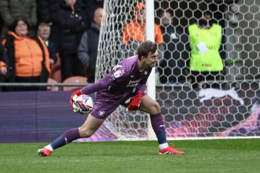Blackpool 'dan Harry Tyrer, 21 Mart 2025' te Bloomfield Road, Blackpool 'da Blackpool Bolton Wanderers' a karşı oynanan 1.