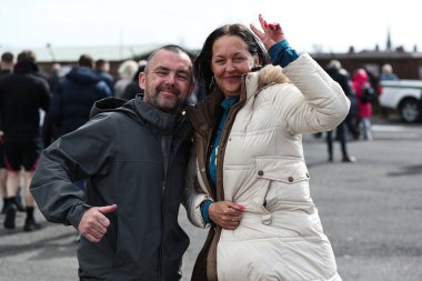 Preston North End taraftarları, 30 Mart 2025 tarihinde İngiltere 'nin Preston kenti Deepdale' de Preston North End - Aston Villa maçında oynanan Emirates FA Cup çeyrek finalleri sırasında stadyuma geldiler.