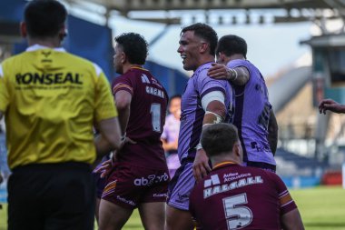 Hull KR 'dan Jai Whitbread, 30 Mart 2025' te John Smith Stadyumu 'nda oynanan 6. Betfred Süper Lig karşılaşmasında Huddersfield Giants ile Hull KR karşılaşmasını kutluyor.