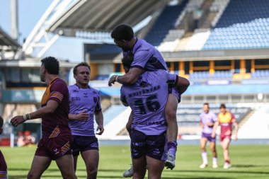 Hull KR 'dan Jai Whitbread, 30 Mart 2025' te John Smith Stadyumu 'nda oynanan 6. Betfred Süper Lig karşılaşmasında Huddersfield Giants ile Hull KR karşılaşmasını kutluyor.