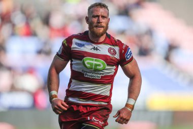 Wigan Warriors 'dan Kaide Ellis, Betfred Süper Lig 6. Raundunda Wigan Warriors' a karşı Salford Red Devils 'in 30 Mart 2025' te Wigan, İngiltere 'deki Brick Community Stadyumu' nda oynadığı maçta.