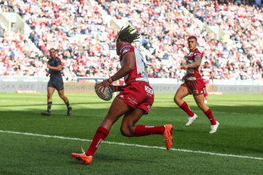 Wigan Warriors 'dan Junior Nsemba 30 Mart 2025' te İngiltere 'nin Wigan kentinde oynanan The Brick Community Stadyumu' nda oynanan 6.